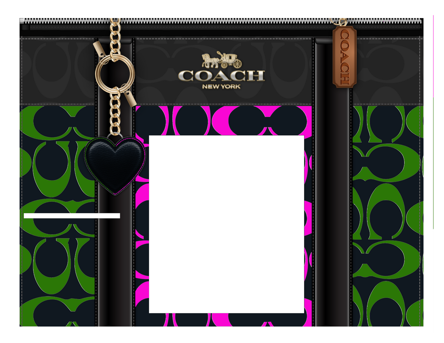 Green and Pink Coach Purse Template
