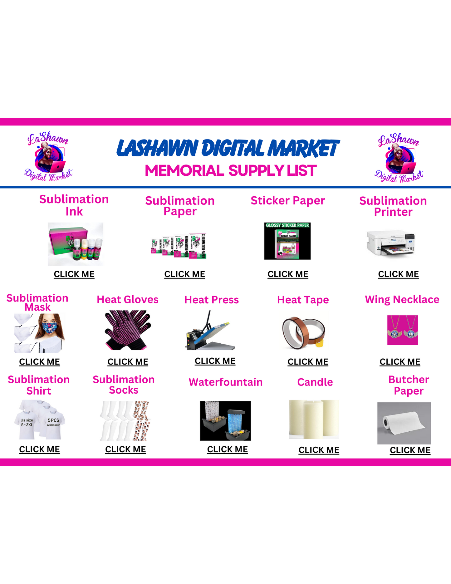 Memorial supply list