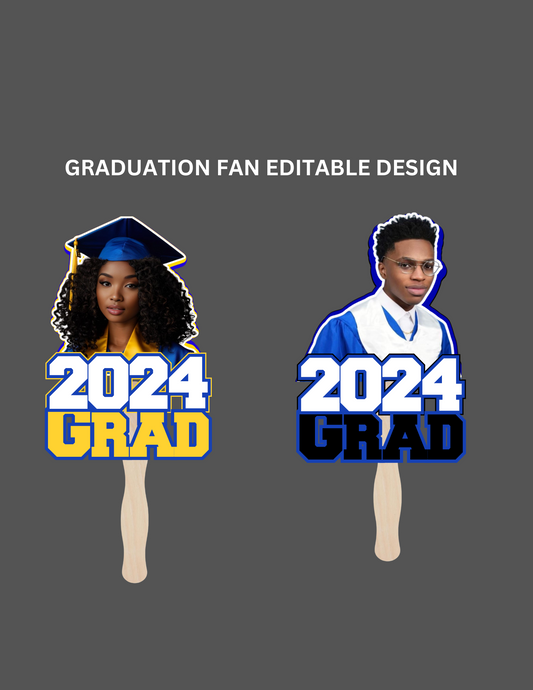 Editable 2024 grad fans