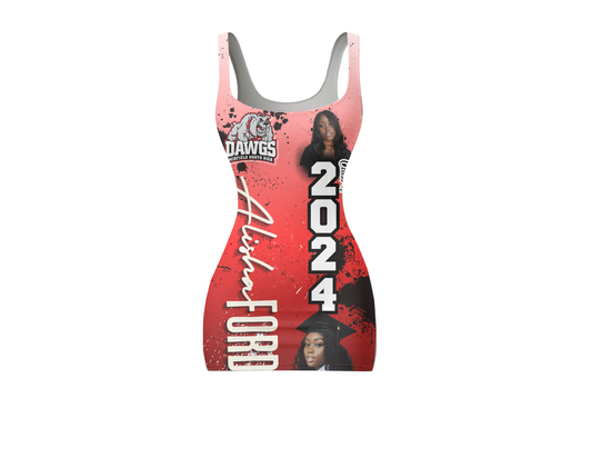 Sublimation all over graduation dress Template